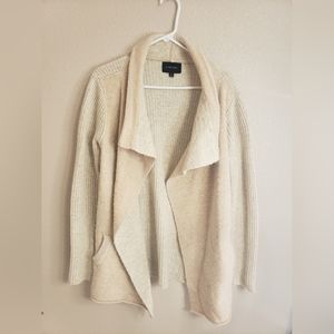Anthropologie Cream Open-Front Sweater